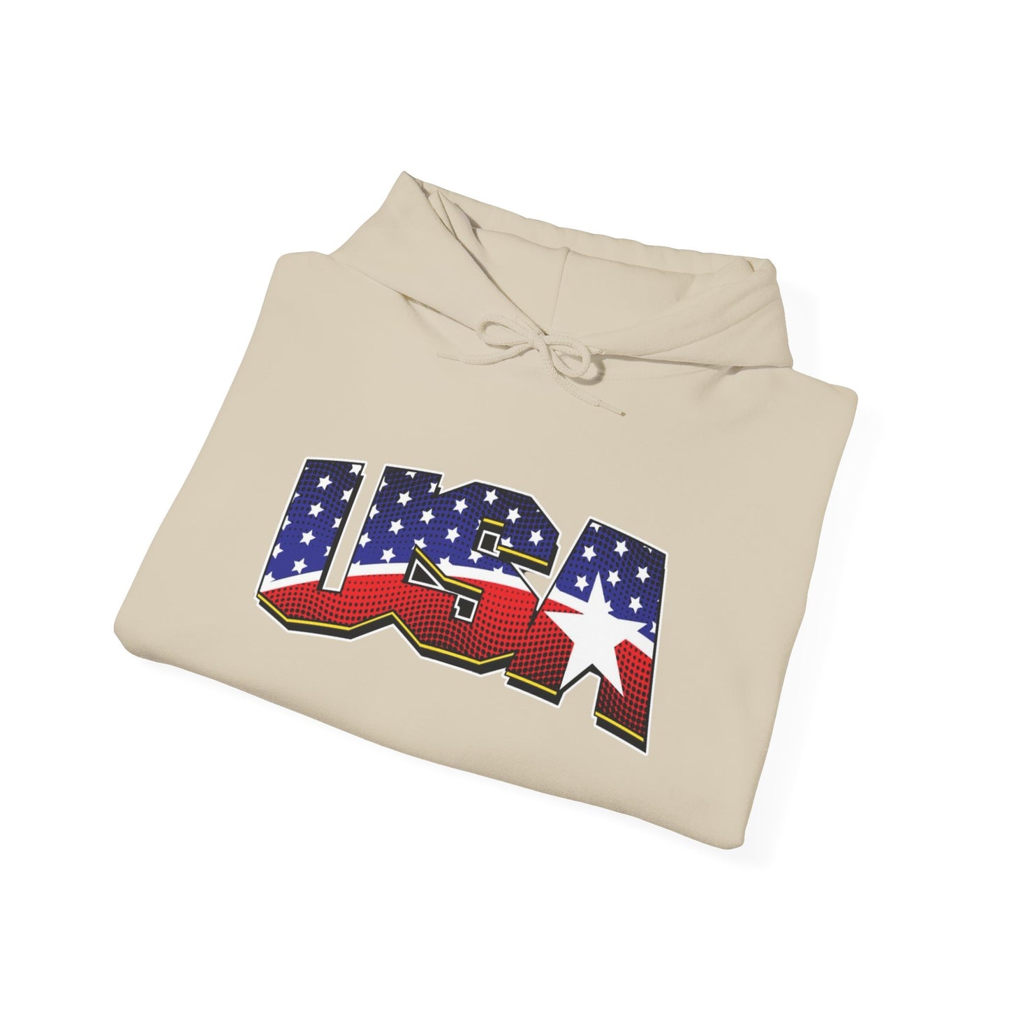 USA Stars And Stripes Retro 90's Graphic Hoodie Men's Heavy Blend™ Hooded Sweatshirt