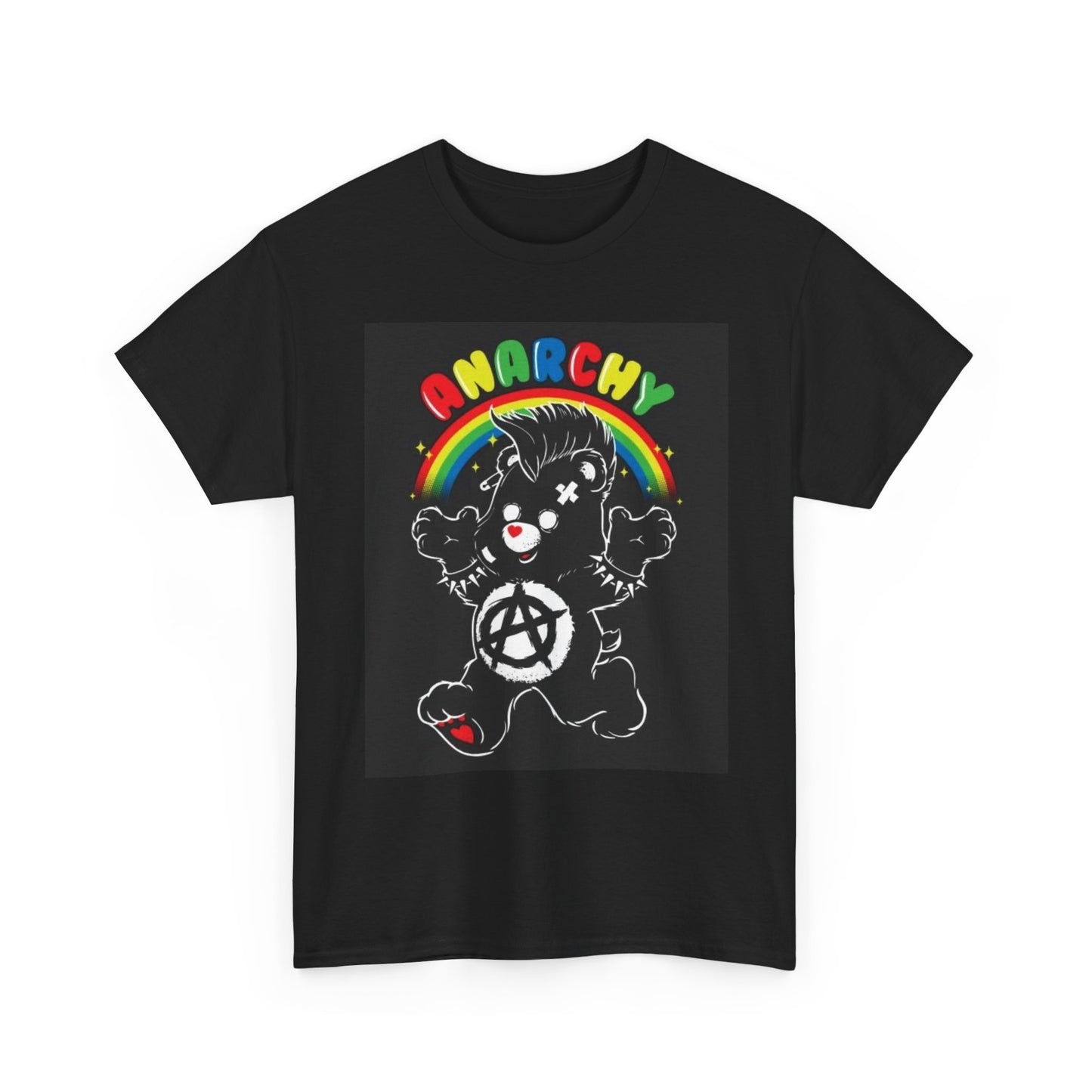 Anarchy Bear Funny Graphic T Shirt Unisex Heavy Cotton Tee