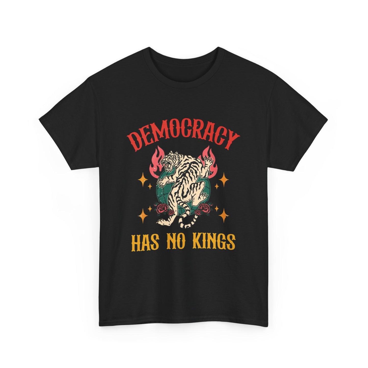 Democracy Has No Kings Graphic T Shirt NEW Adult Unisex Heavy Cotton Tee