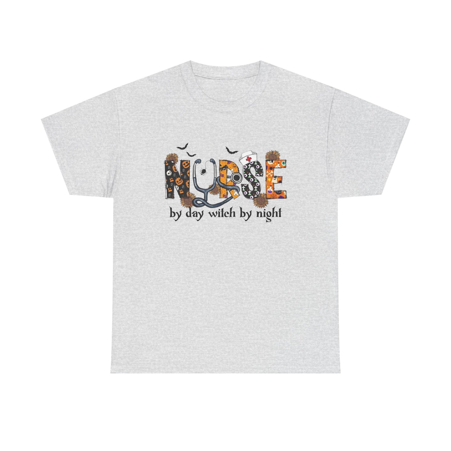 Nurse By Day Witch By Night Graphic T Shirt NEW Unisex Heavy Cotton Tee