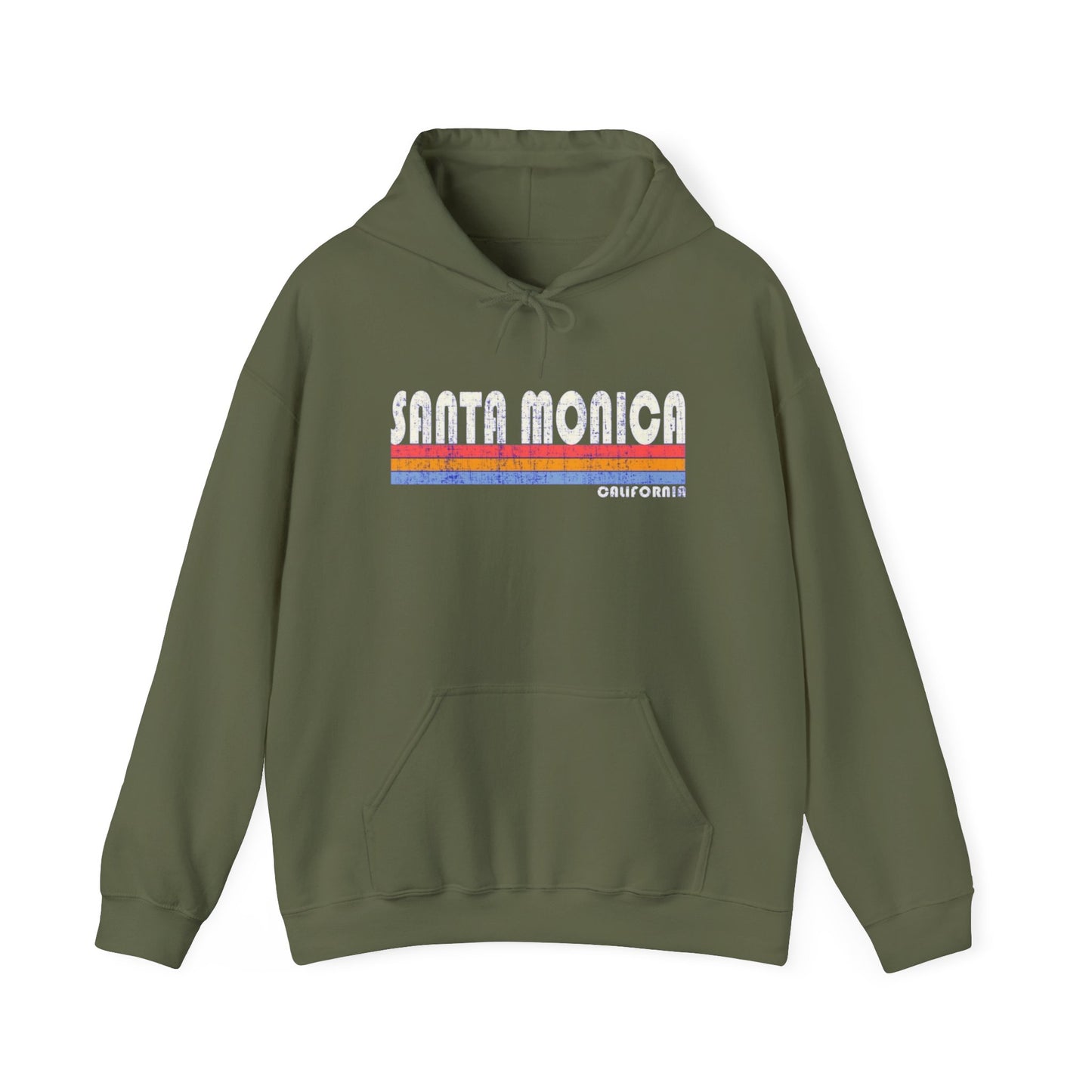 Santa Monica California Graphic Hoodie Heavy Blend Sweatshirt NEW