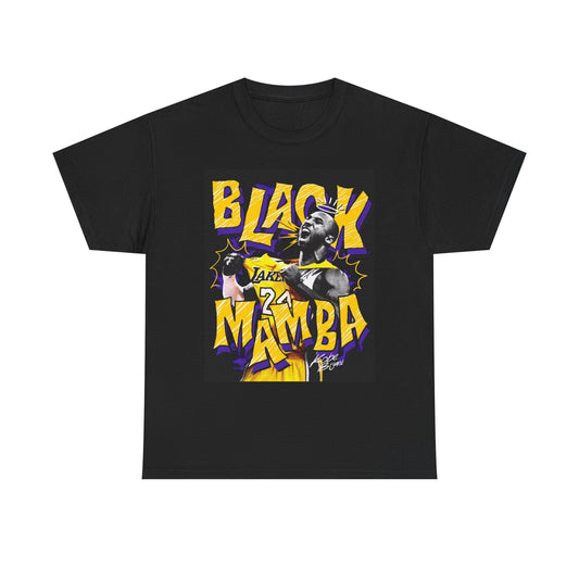 Black Mamba Graphic T Shirt Vintage Kobe Retro LA Unisex Heavy Cotton Tee