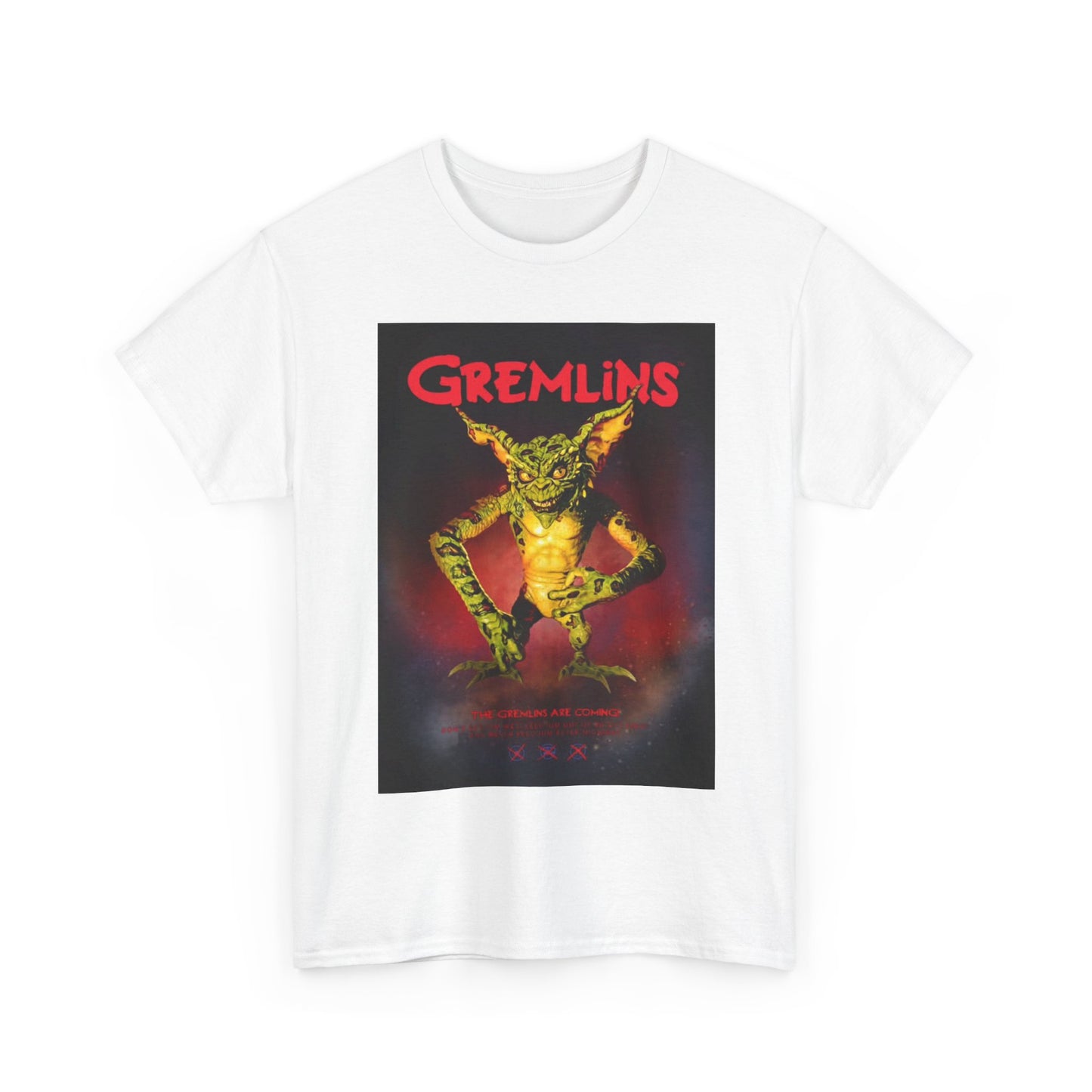 Gremlins Tshirt Vintage Christmas Movie Poster Retro Unisex Heavy Cotton Tee xx