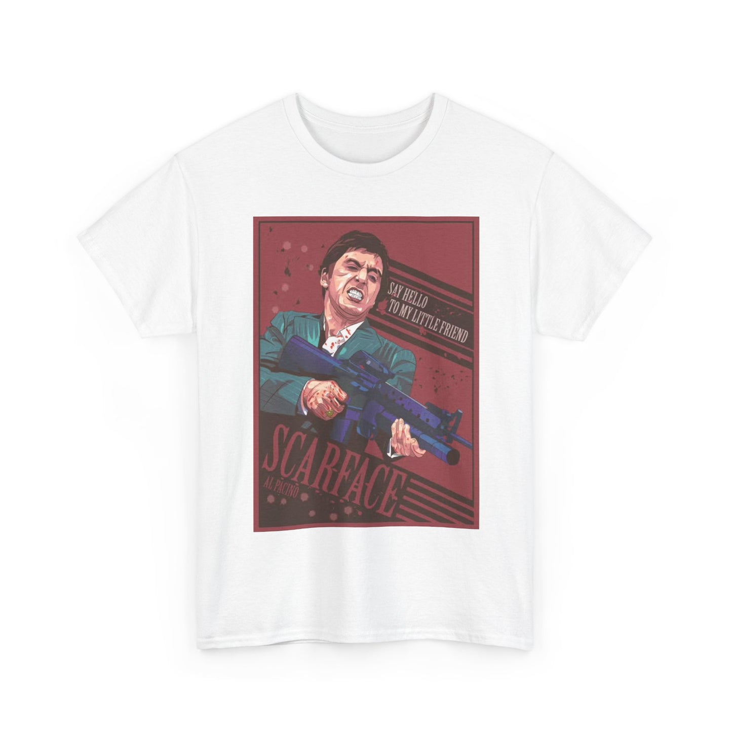 Scarface Poster Tshirt Retro Movie Miami Action Unisex Heavy Cotton Tee