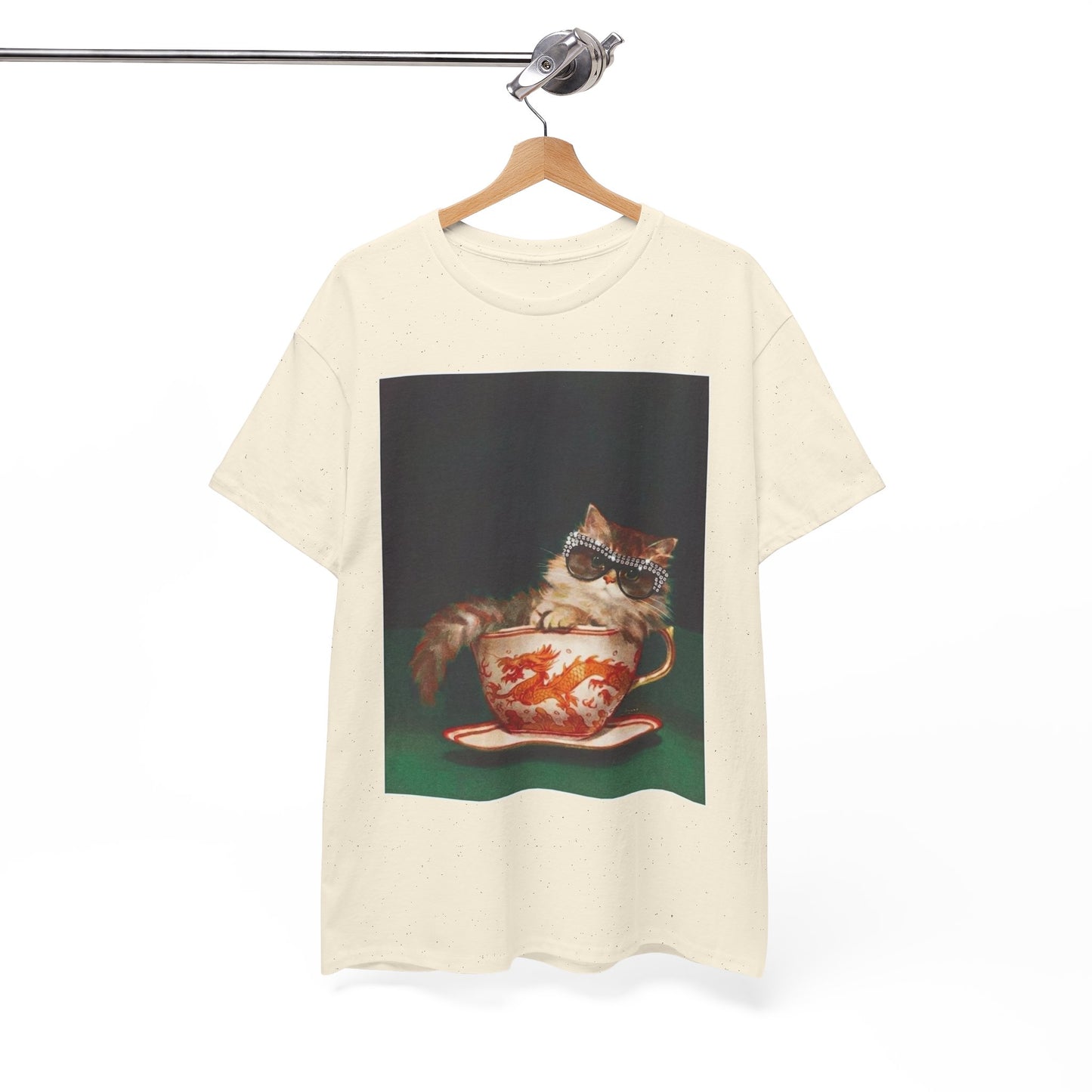 Cat in Tea Cup Graphic T Shirt