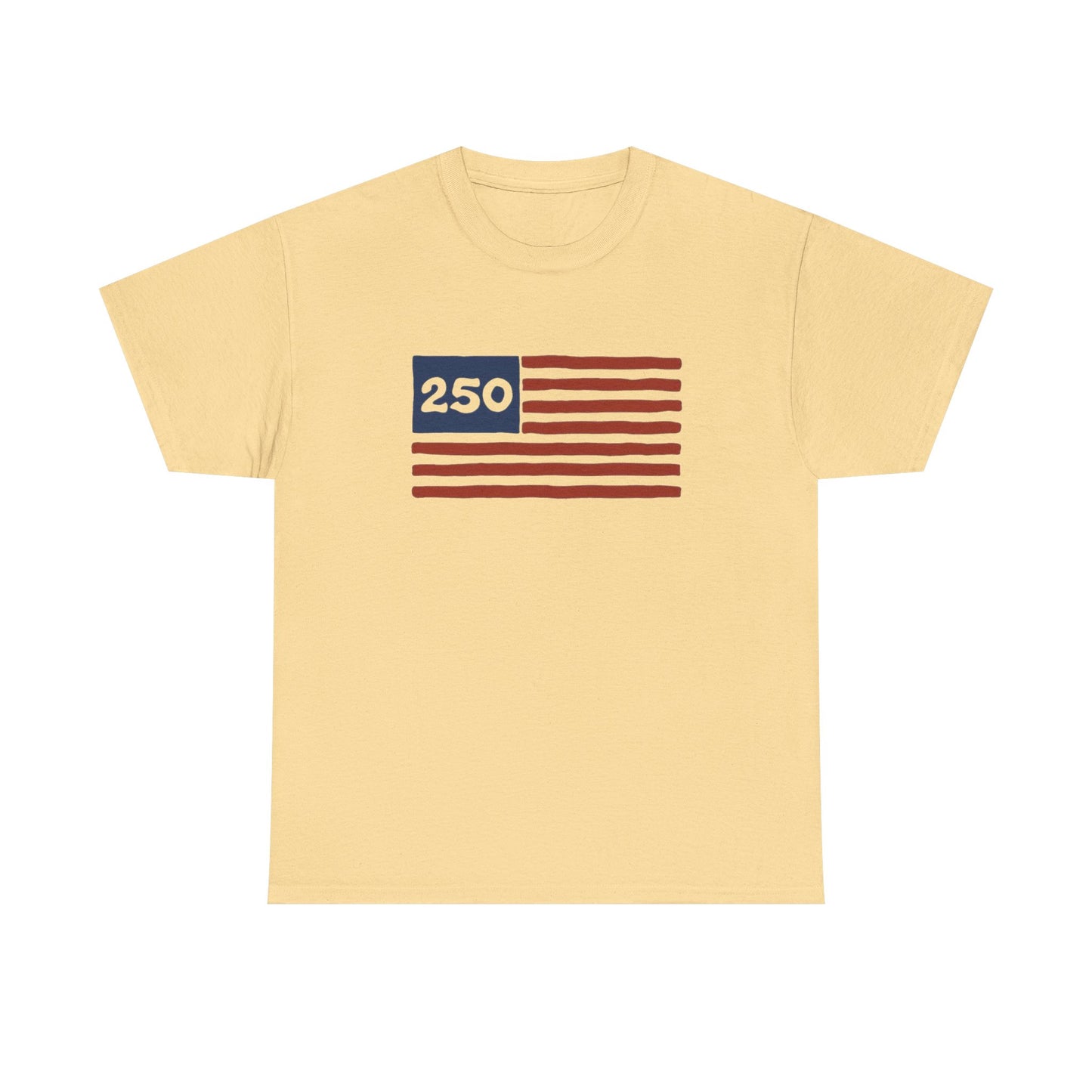 USA 250 American Flag Retro Graphic T Shirt Regular Men's Heavy Cotton Tee
