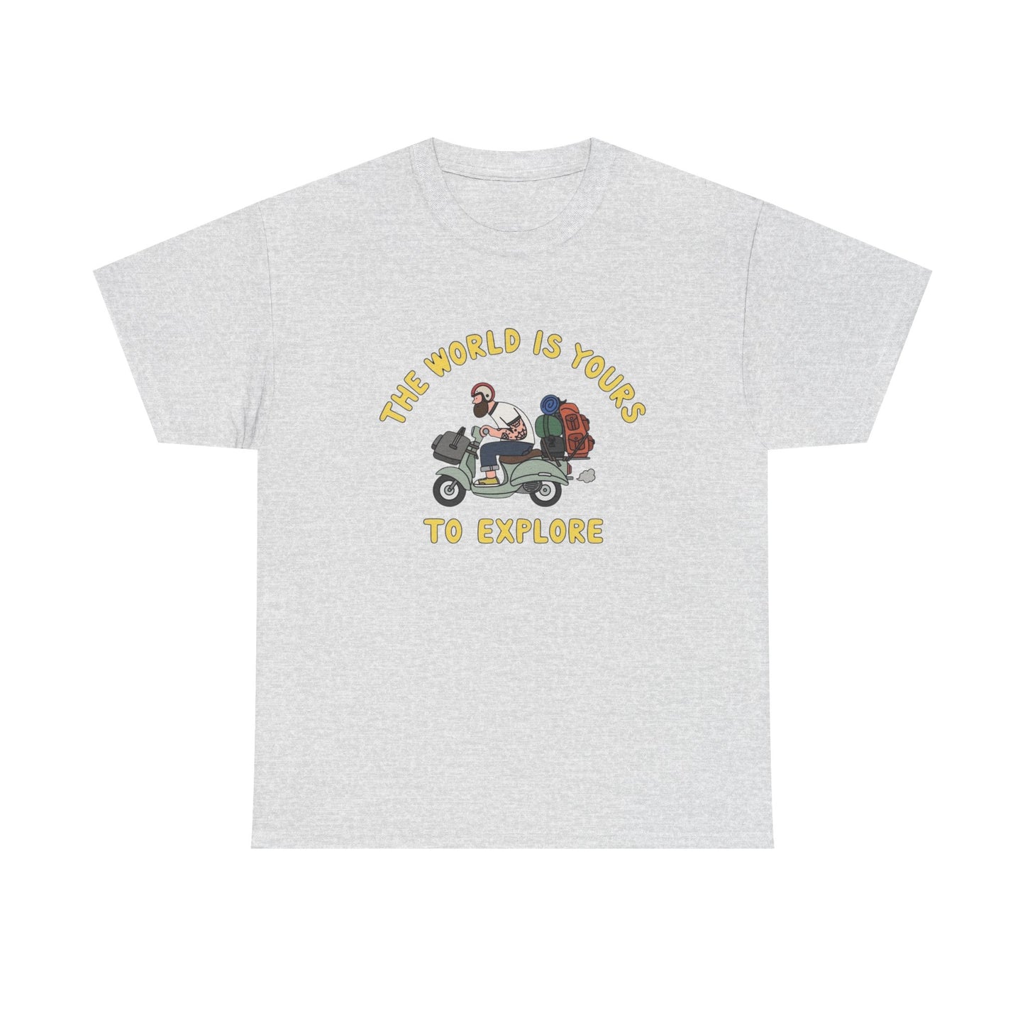 The World Is Yours To Explore T Shirt Graphic Unisex Heavy Cotton Tee NEW GIFT