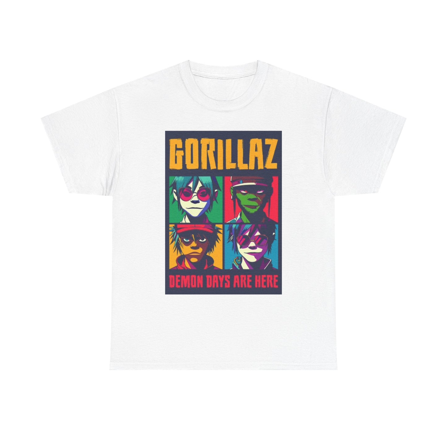 Gorillaz Graphic T Shirt Retro Rock Merch Poster Unisex Heavy Cotton Tee