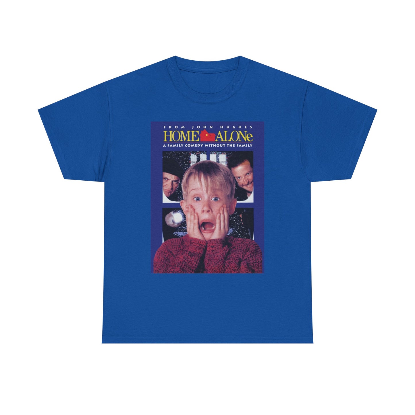 Home Alone T Shirt Retro Movie Poster Christmas Gift Unisex Heavy Cotton Tee