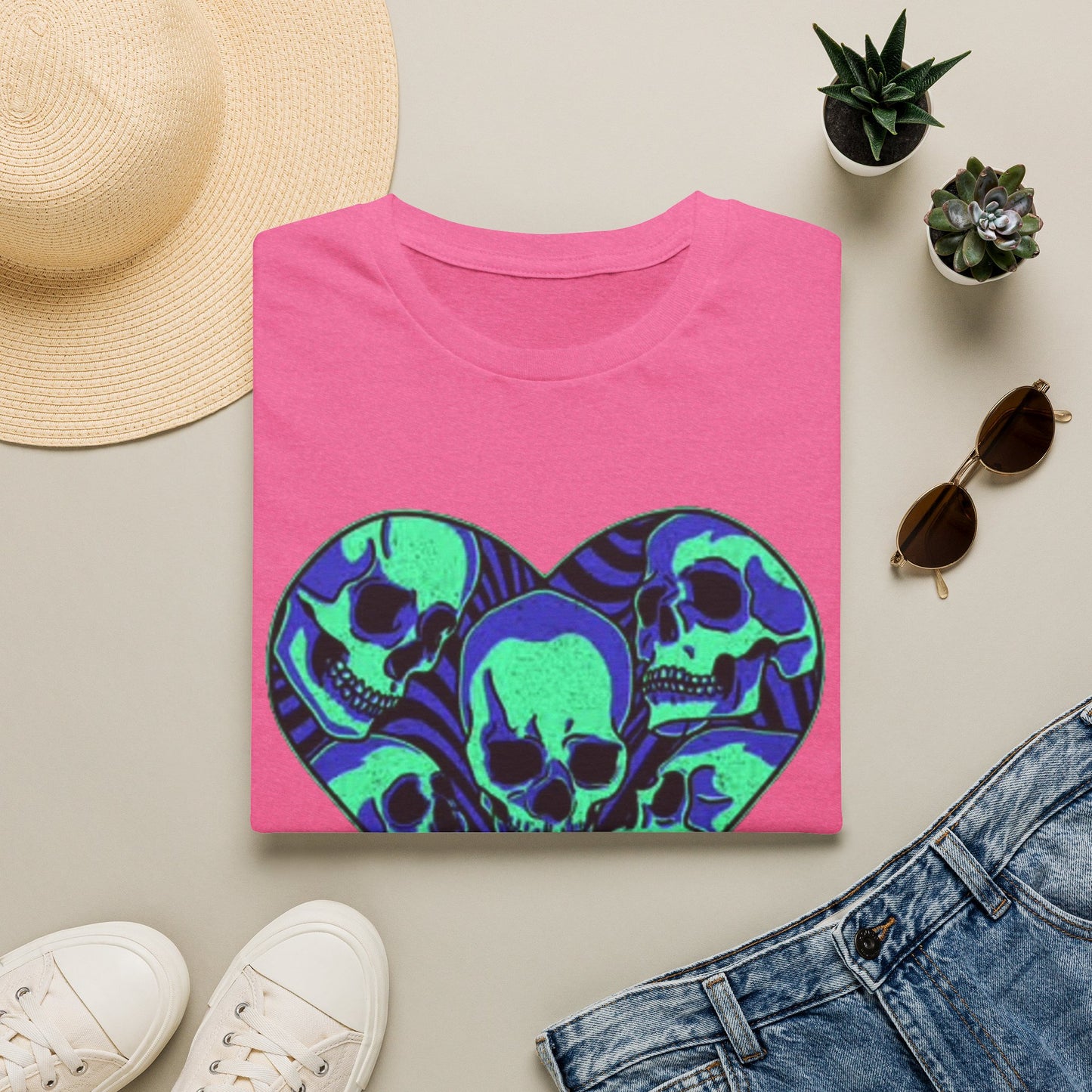 Death Heart Graphic T Shirt Retro Skeleton Unisex Softstyle T-Shirt