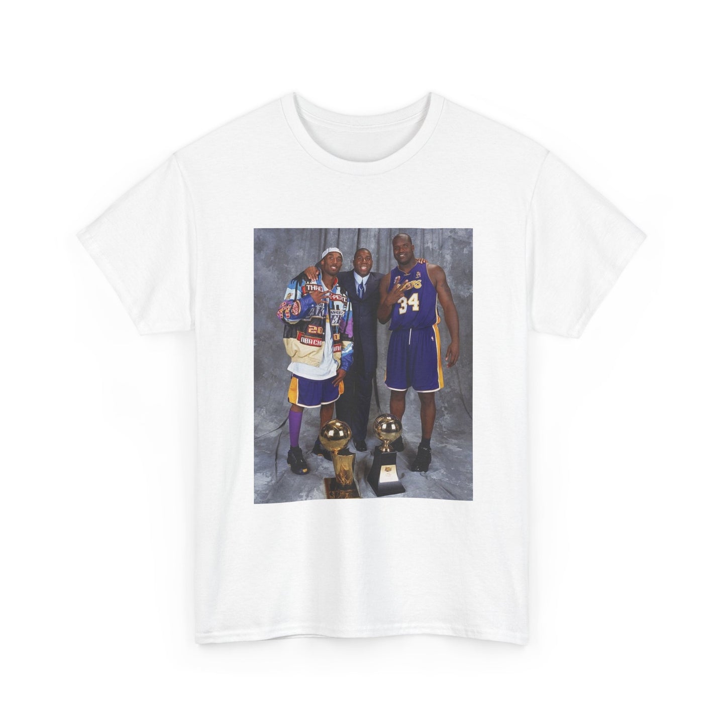 Kobe And Shaq Tshirt Vintage Lakers Retro Dunk Unisex Heavy Cotton Tee magic