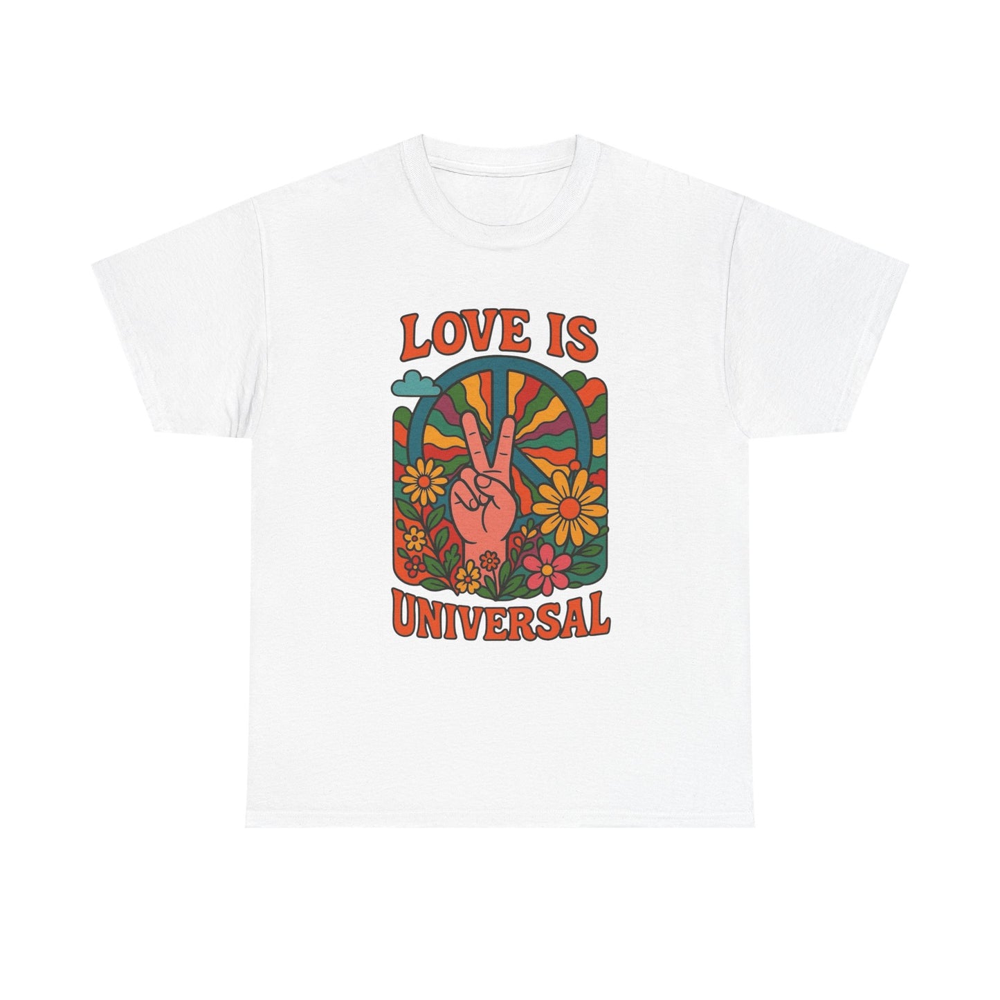 Love Is Universal Peace Graphic T Shirt Adult NEW