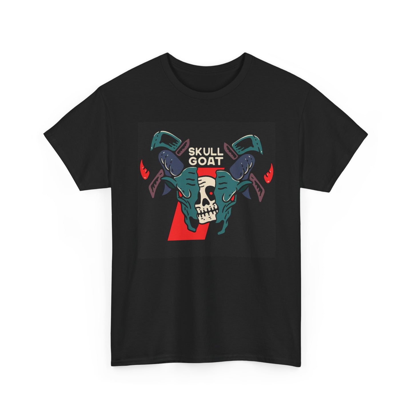 Skull Goat Graphic T Shirt Unisex Heavy Cotton Tee