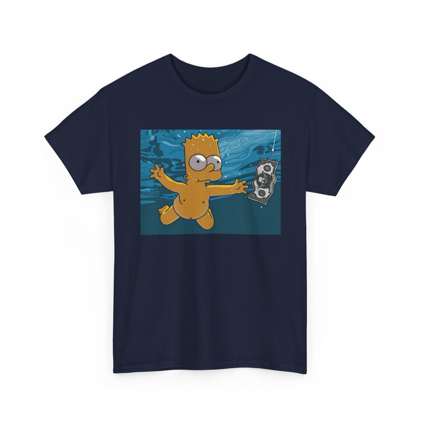 Simpsons T-shirt vintage nirvana retro art funny graphic Unisex Heavy Cotton Tee