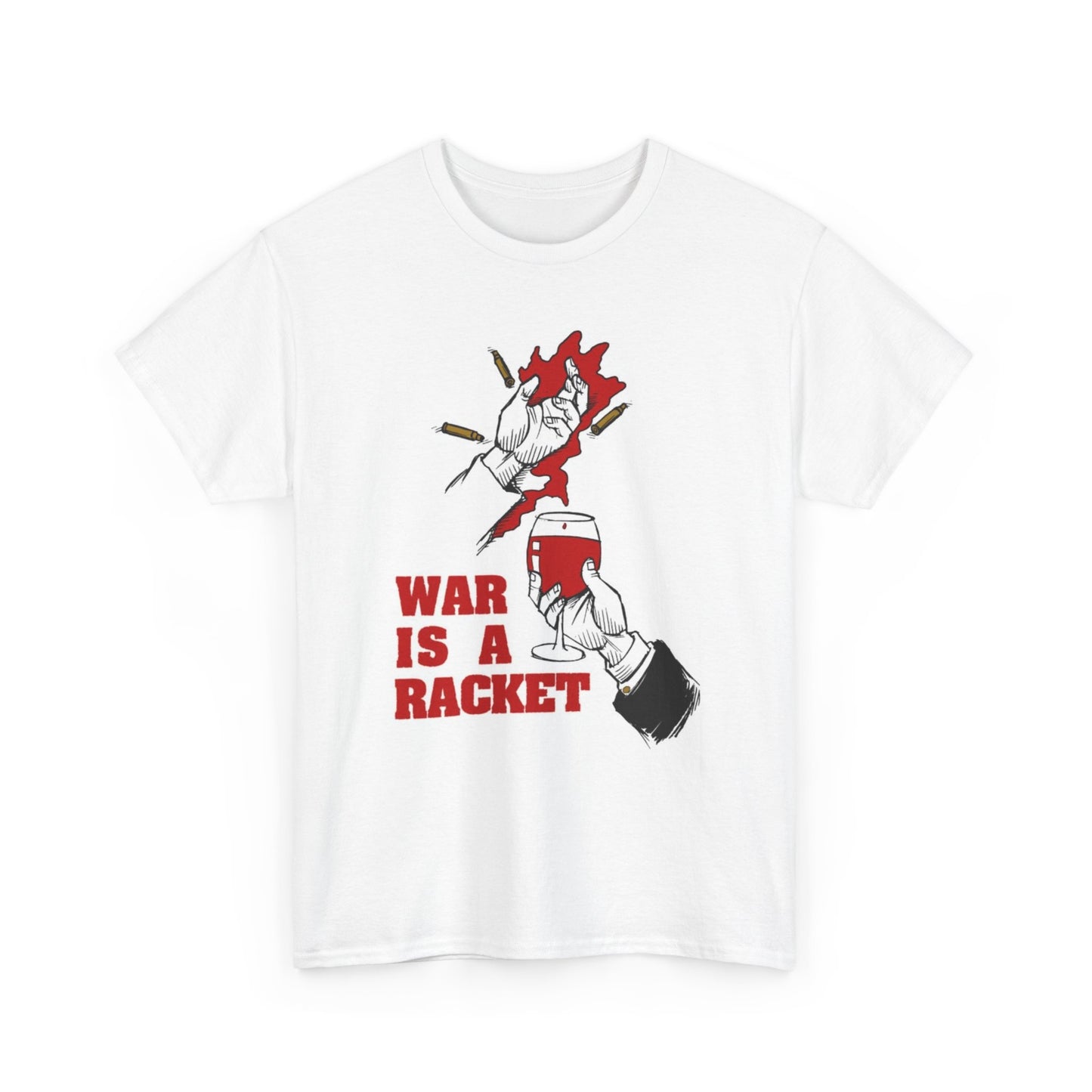 War Is A Racket Graphic T Shirt Retro Military Art Vintage Unisex Heavy Cotton