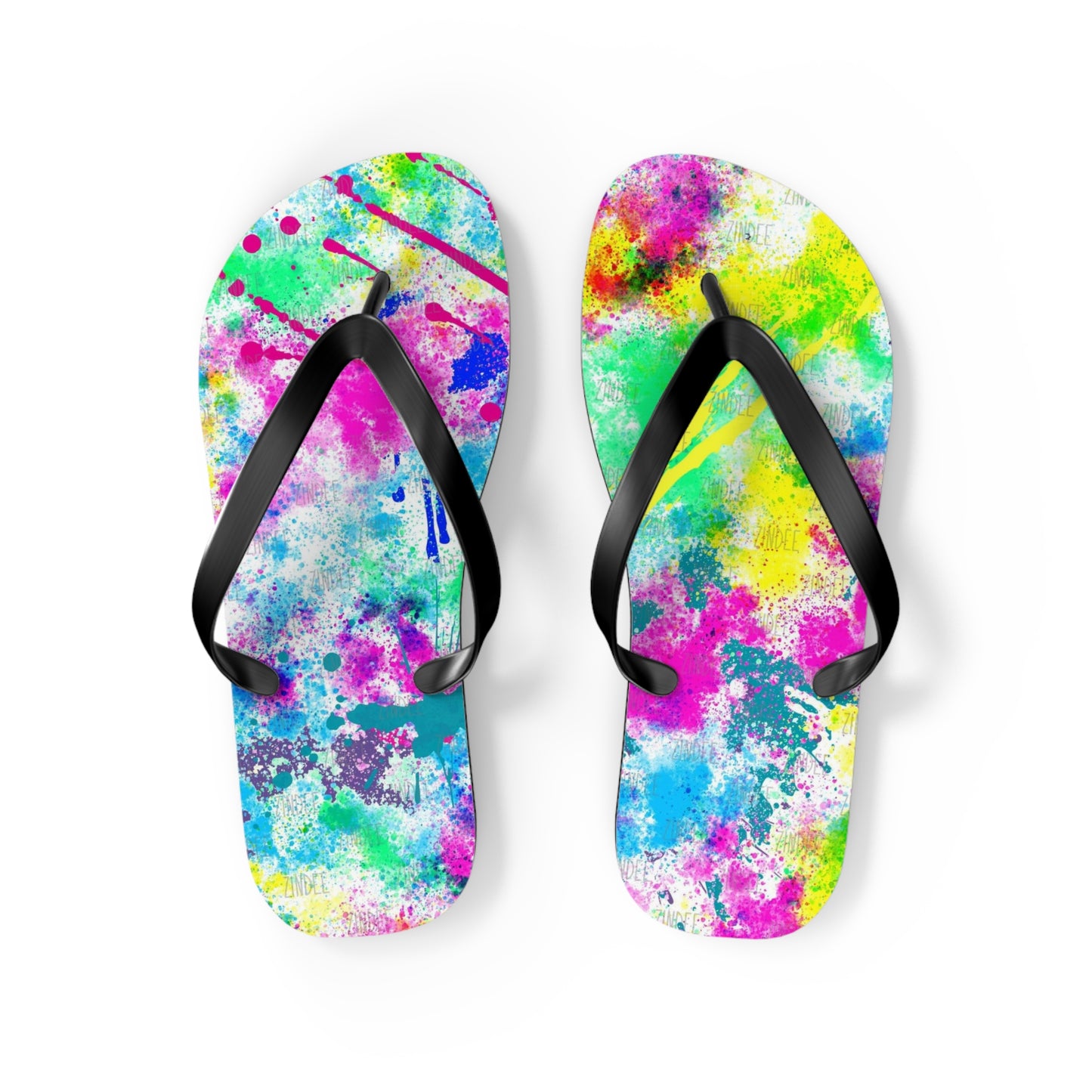 Neon Paint Flip Flops, Sandals Slides, Summer Footwear, Brand New