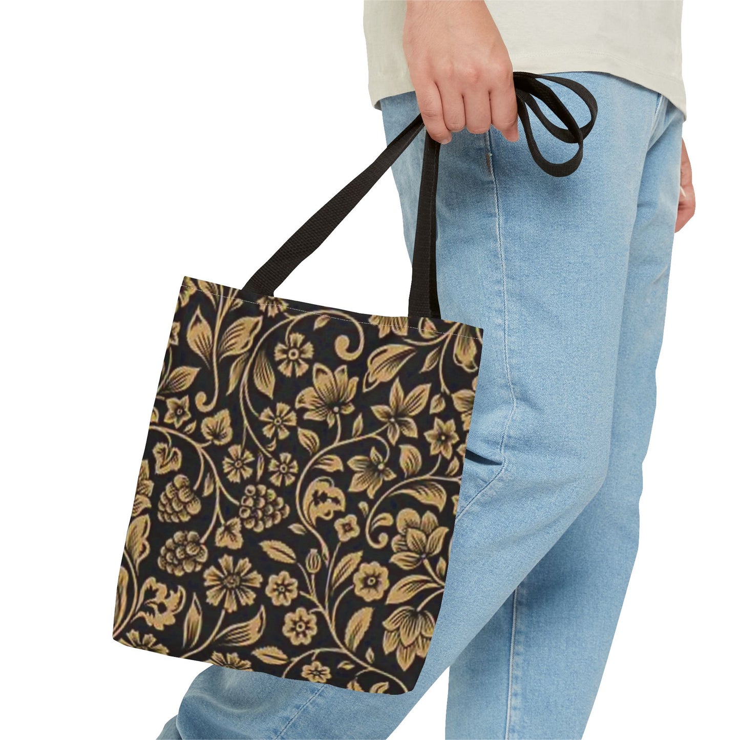 Gold Flowers Multi Color BRAND NEW MODERN Tote Bag (AOP)