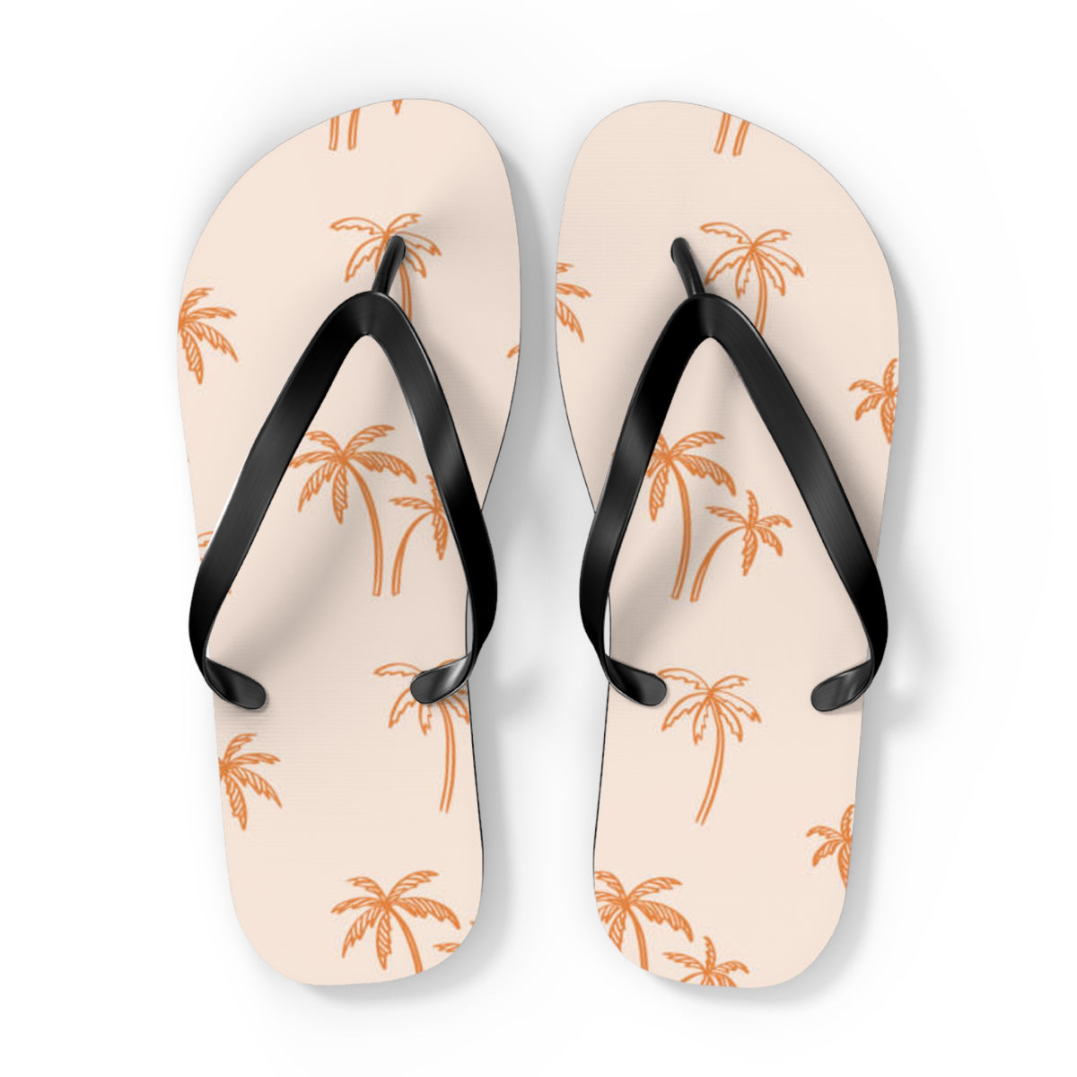 Orange Palm Trees Sandals Summer Flip Flops Slides BRAND NEW