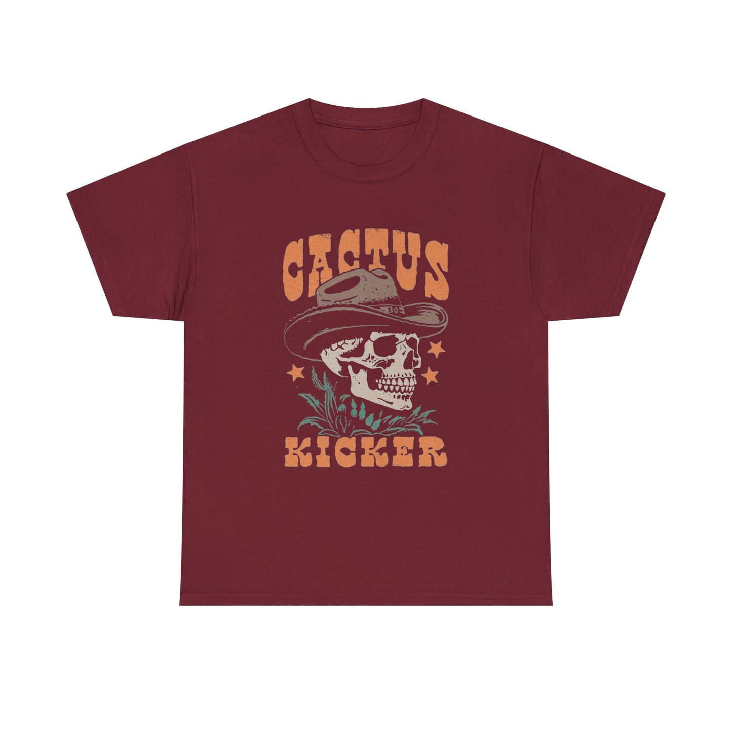 Cactus Kicker Western Graphic T Shirt Unisex Heavy Cotton Tee