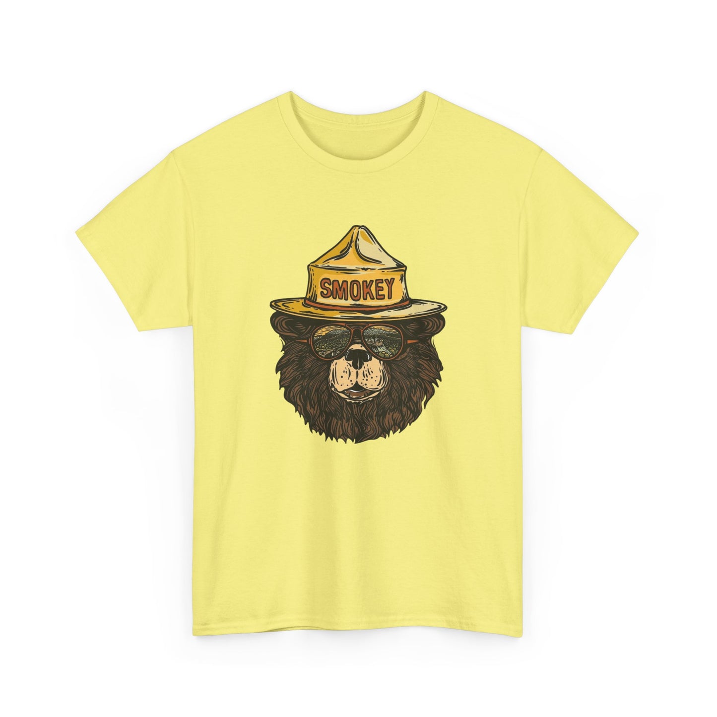 Smokey The Bear Outdoors Retro Graphic T Shirt Unisex Heavy Cotton Tee