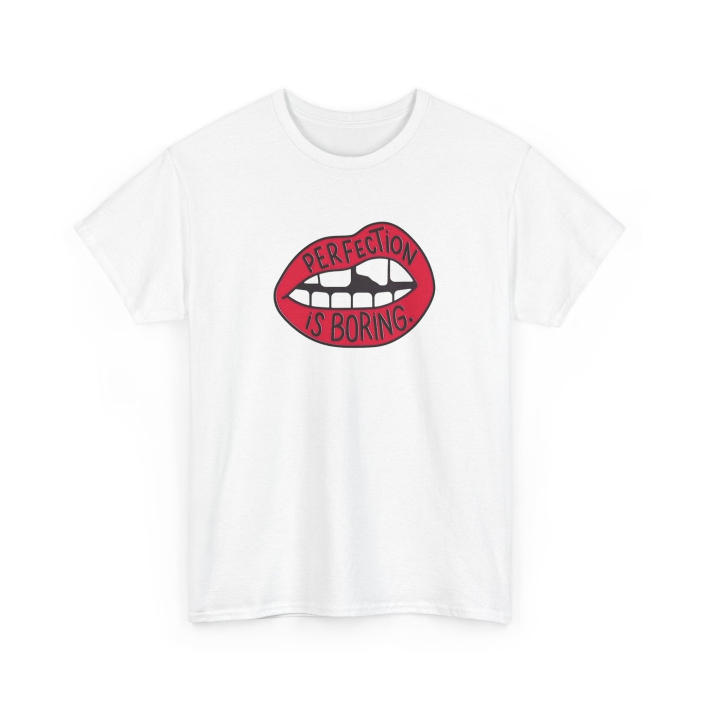 Perfection Is Boring Graphic T-Shirt Unisex Heavy Cotton Tee Gift