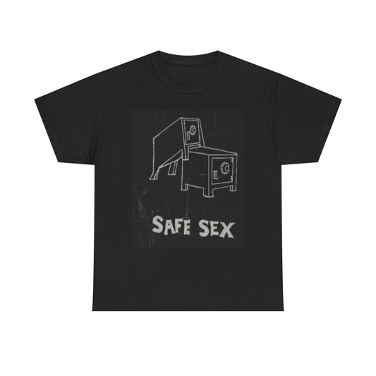 Safe Sex Graphic T Shirt Funny Jokes Humor Unisex Heavy Cotton Tee