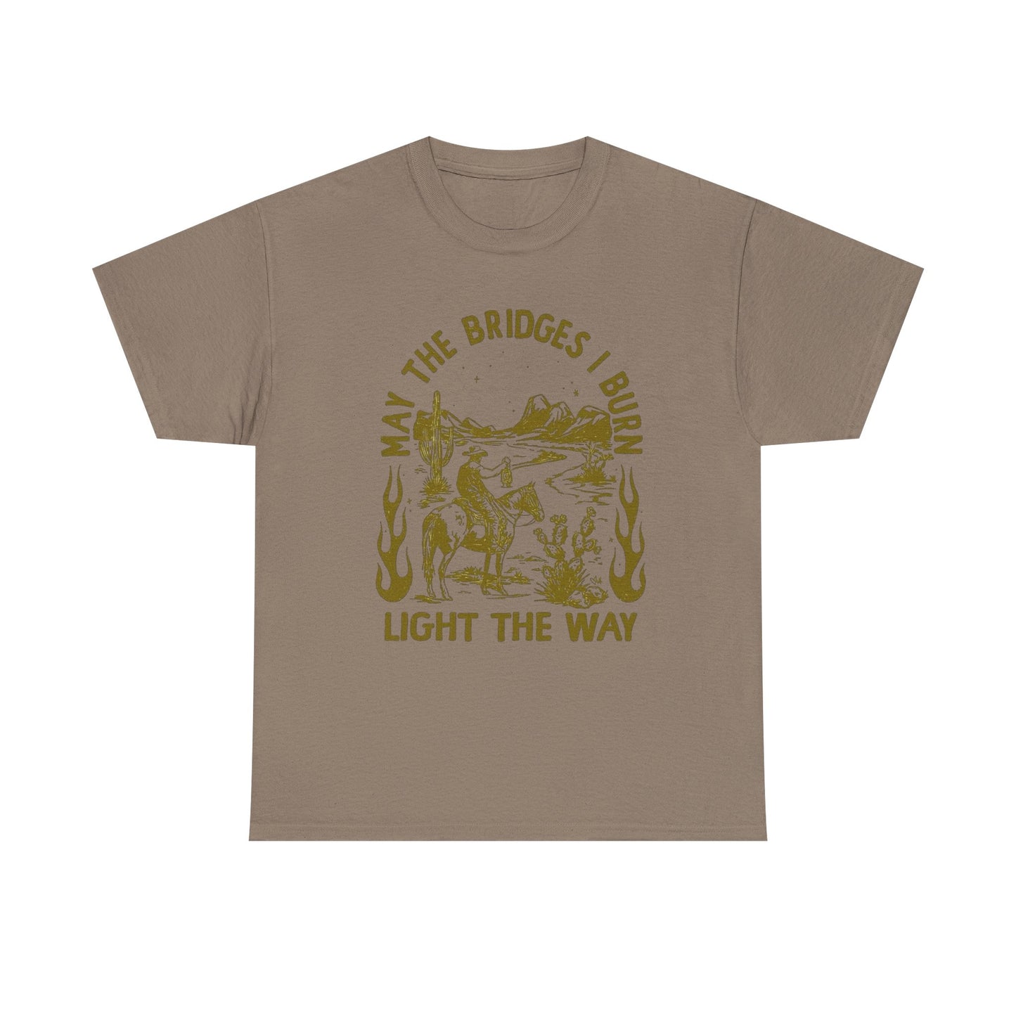 Burnt Bridges Light The Way Graphic T Shirt Unisex Heavy Cotton Tee