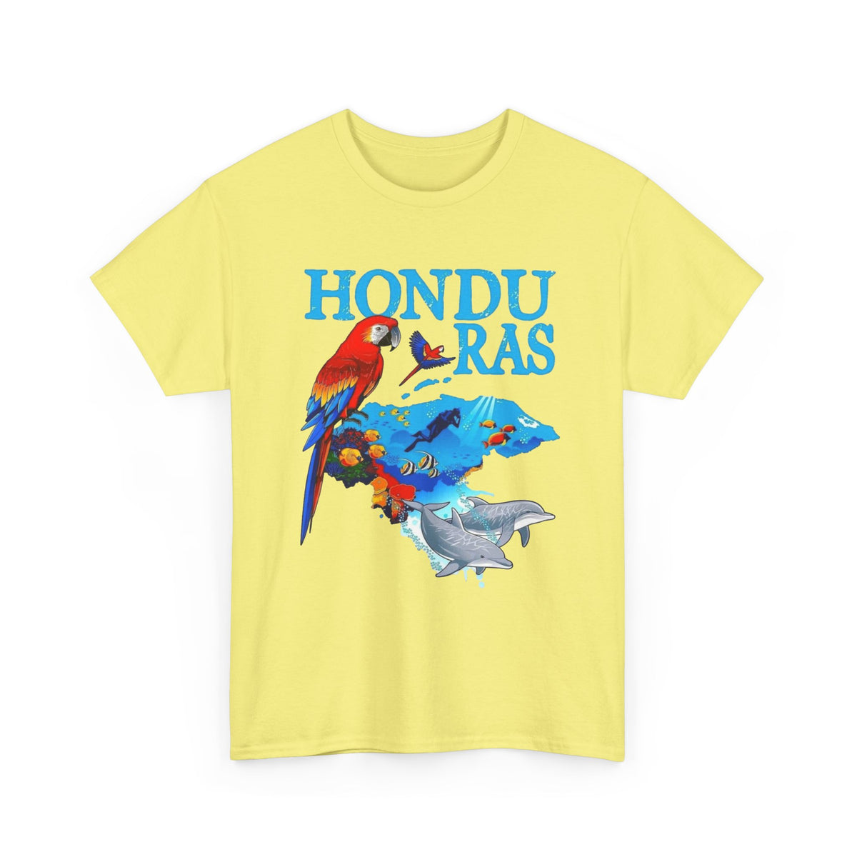 Honduras Graphic T Shirt Men's Retro Tropical Birds Heavy Cotton Tee