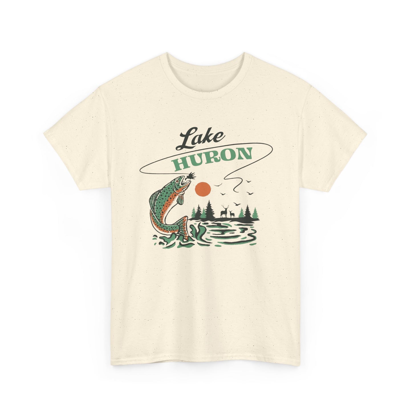 Lake Huron Graphic T Shirt Unisex Heavy Cotton Tee
