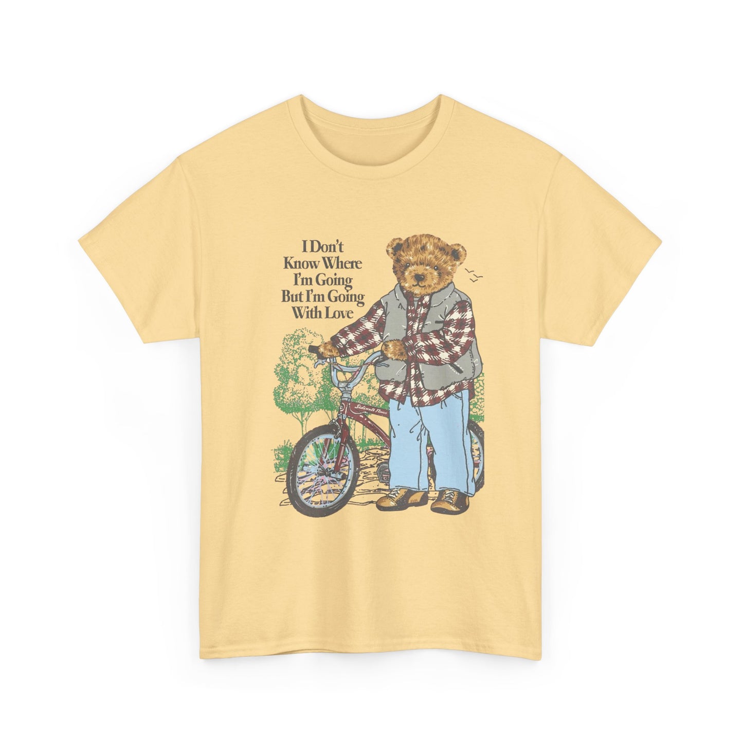 I'm Going With Love Vintage Teddy Bear Graphic T Shirt NEW ADULT Tee