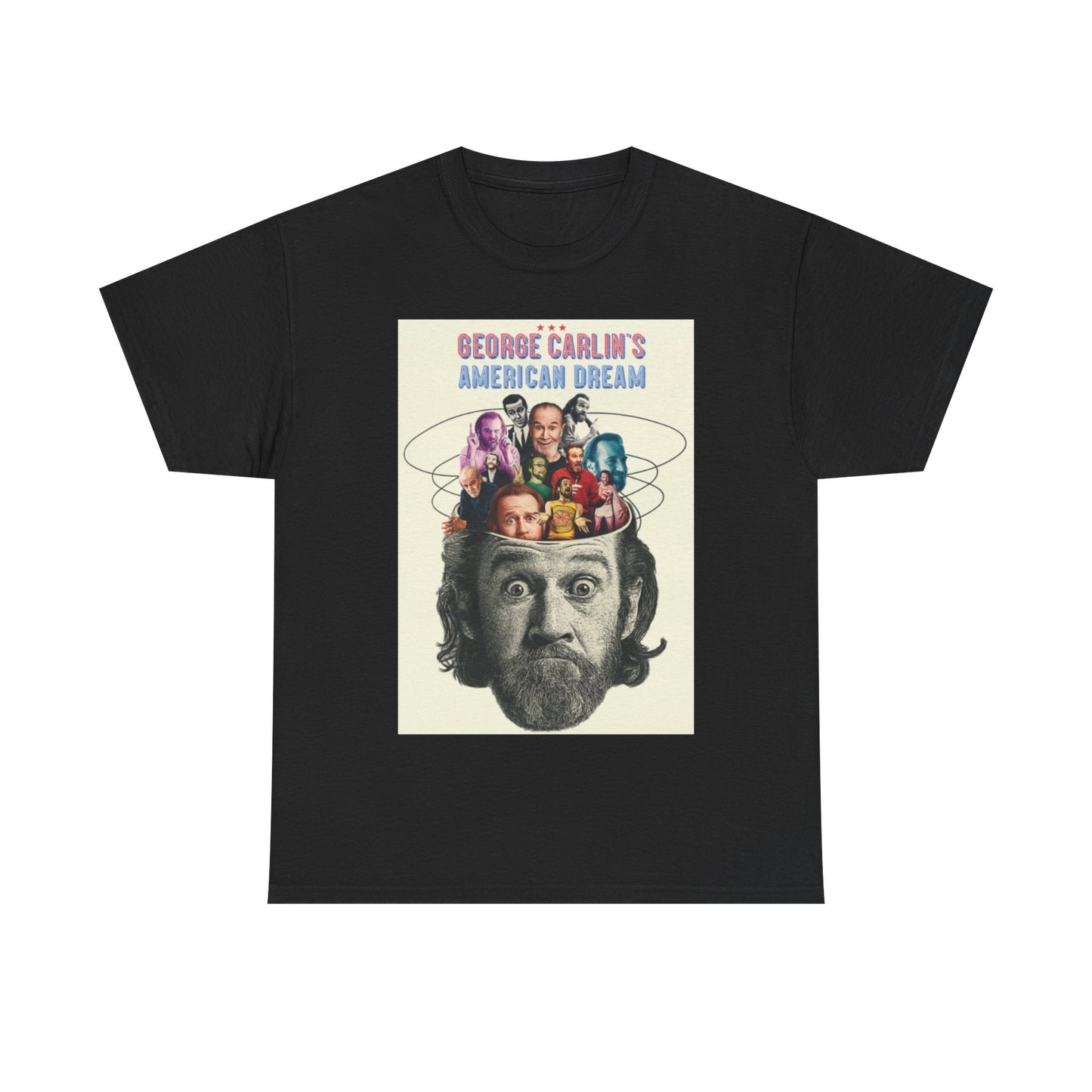 George Carlin Tshirt Vintage Comedian Poster American Unisex Heavy Cotton Tee