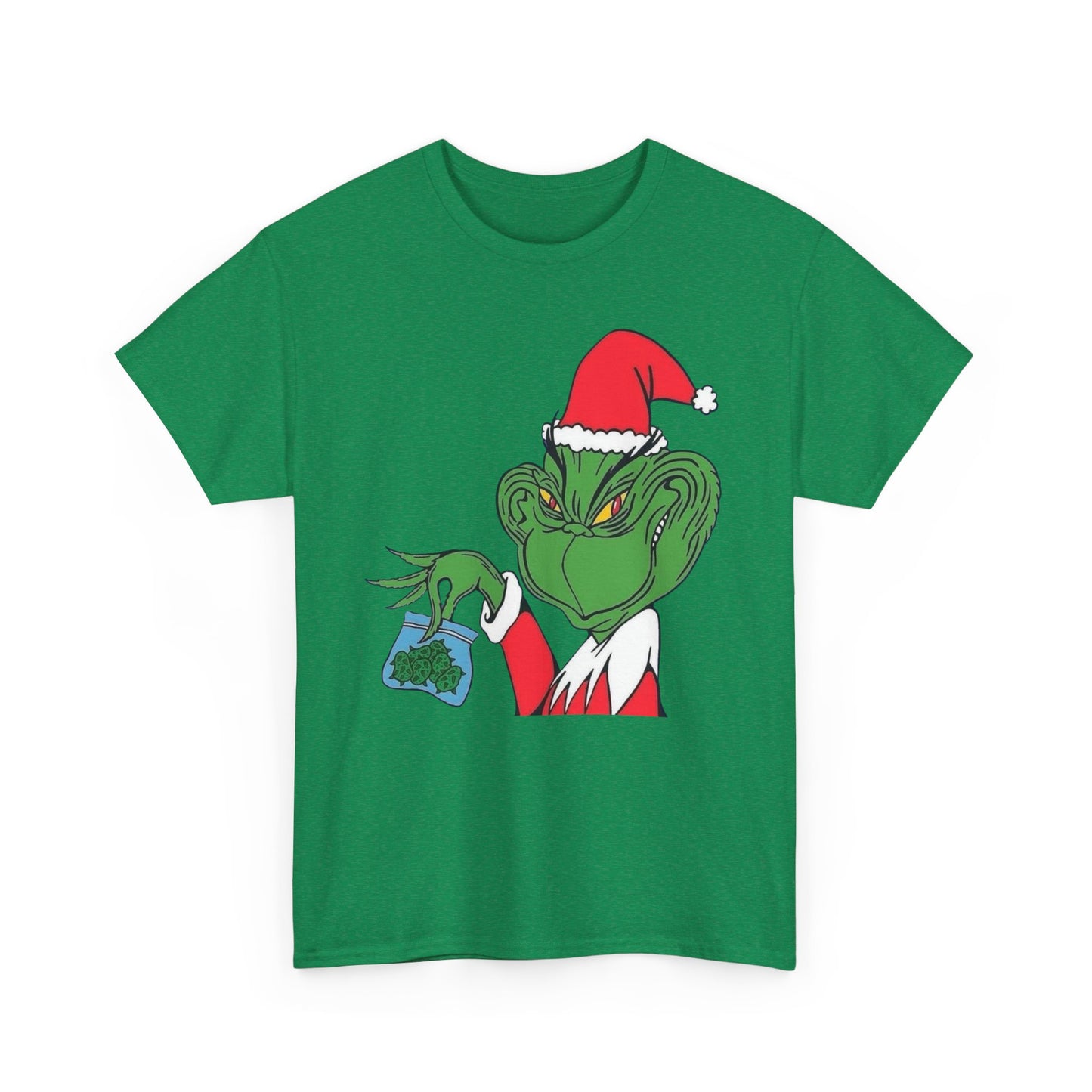 Christmas Grinch Weed Funny Graphic T Shirt NEW ADULT TEE VINTAGE