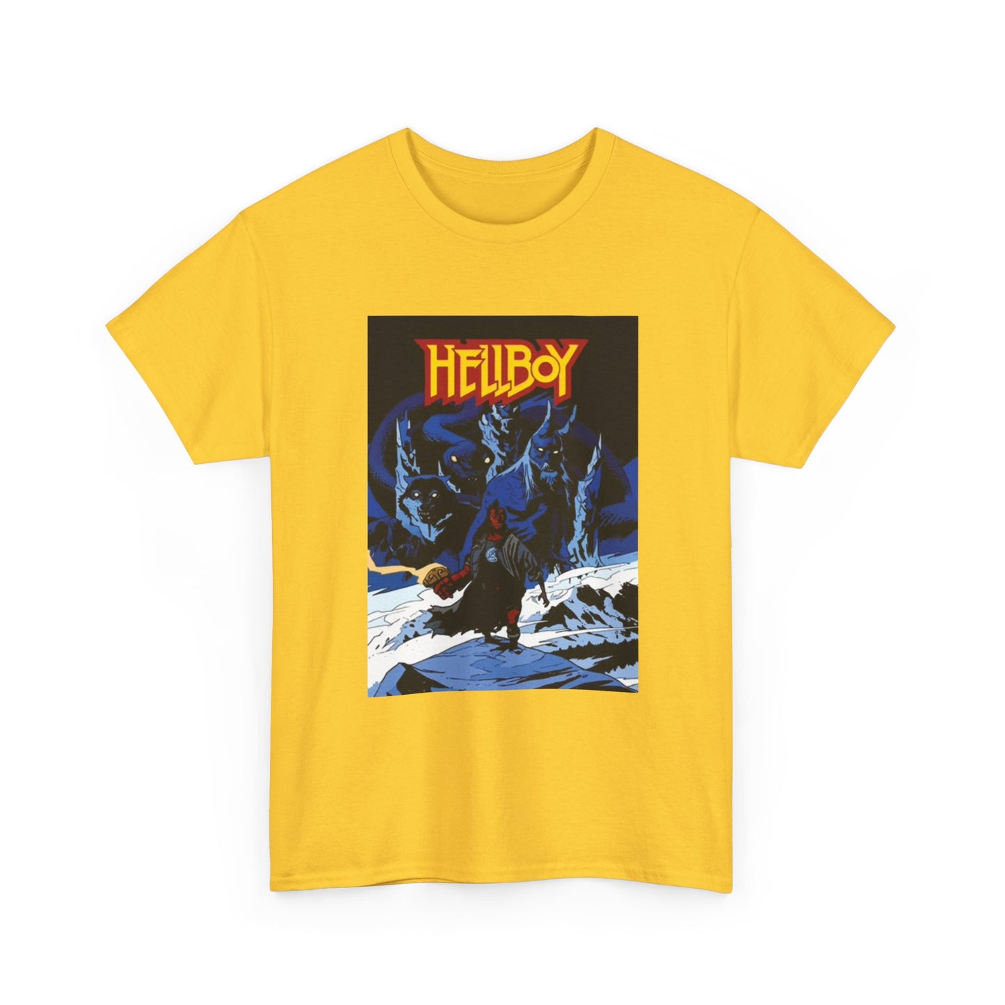 Hellboy Movie Poster Shirt Retro Cartoon Graphic Unisex Heavy Cotton Tee