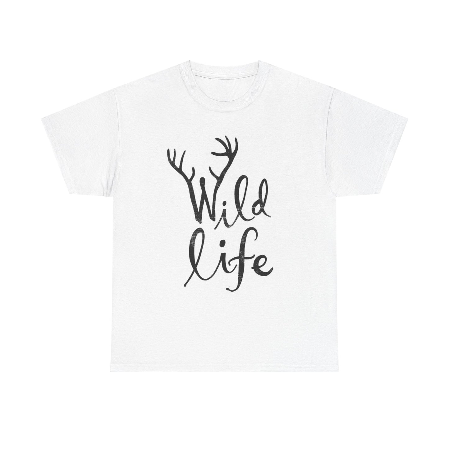 Wild Life Graphic T Shirt Men's Heavy Cotton Tee Outdoors Camping