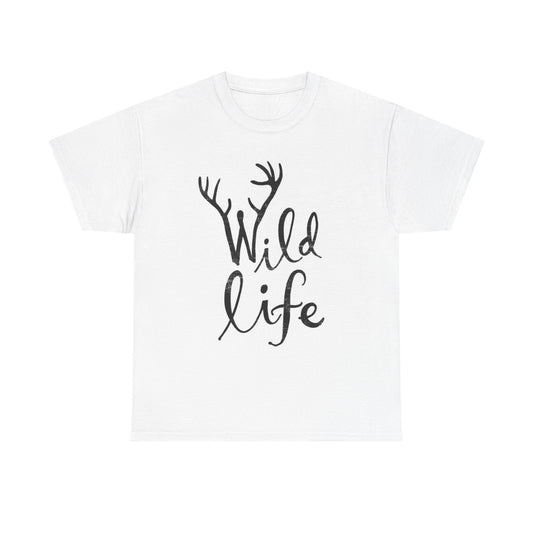 Wild Life Graphic T Shirt Men's Heavy Cotton Tee Outdoors Camping