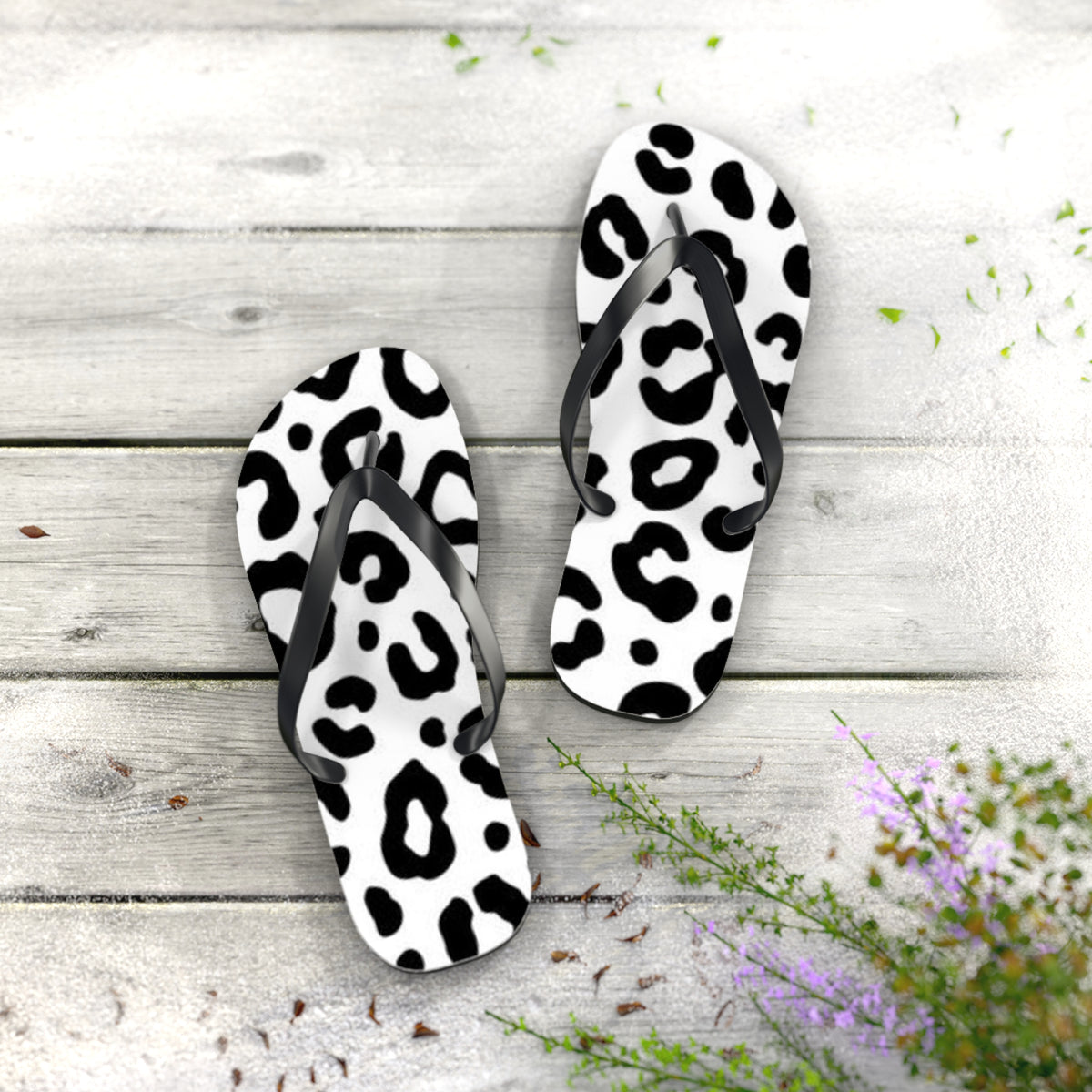 Leopard Print Beach Sandals, Slides for Summer, Flip Flops, Water Resistant