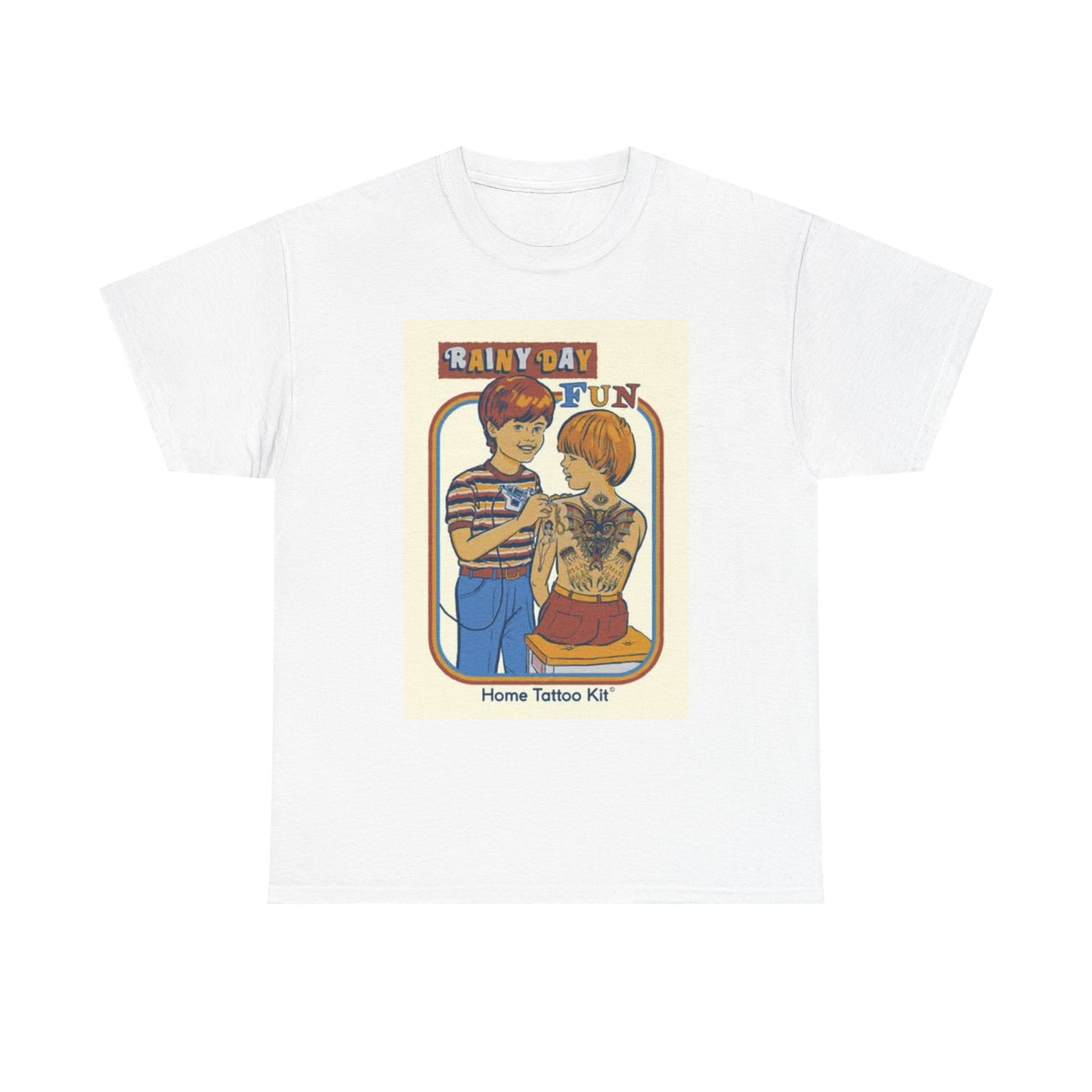 Rainy Day Fun T Shirt Funny Tattoo Kit Comedy Unisex Heavy Cotton Tee