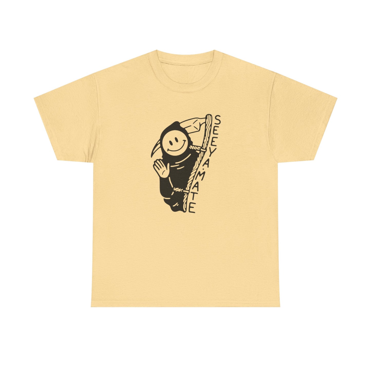 See Ya Mate Grim Reaper Funny Graphic T Shirt Unisex Heavy Cotton Tee Gift New