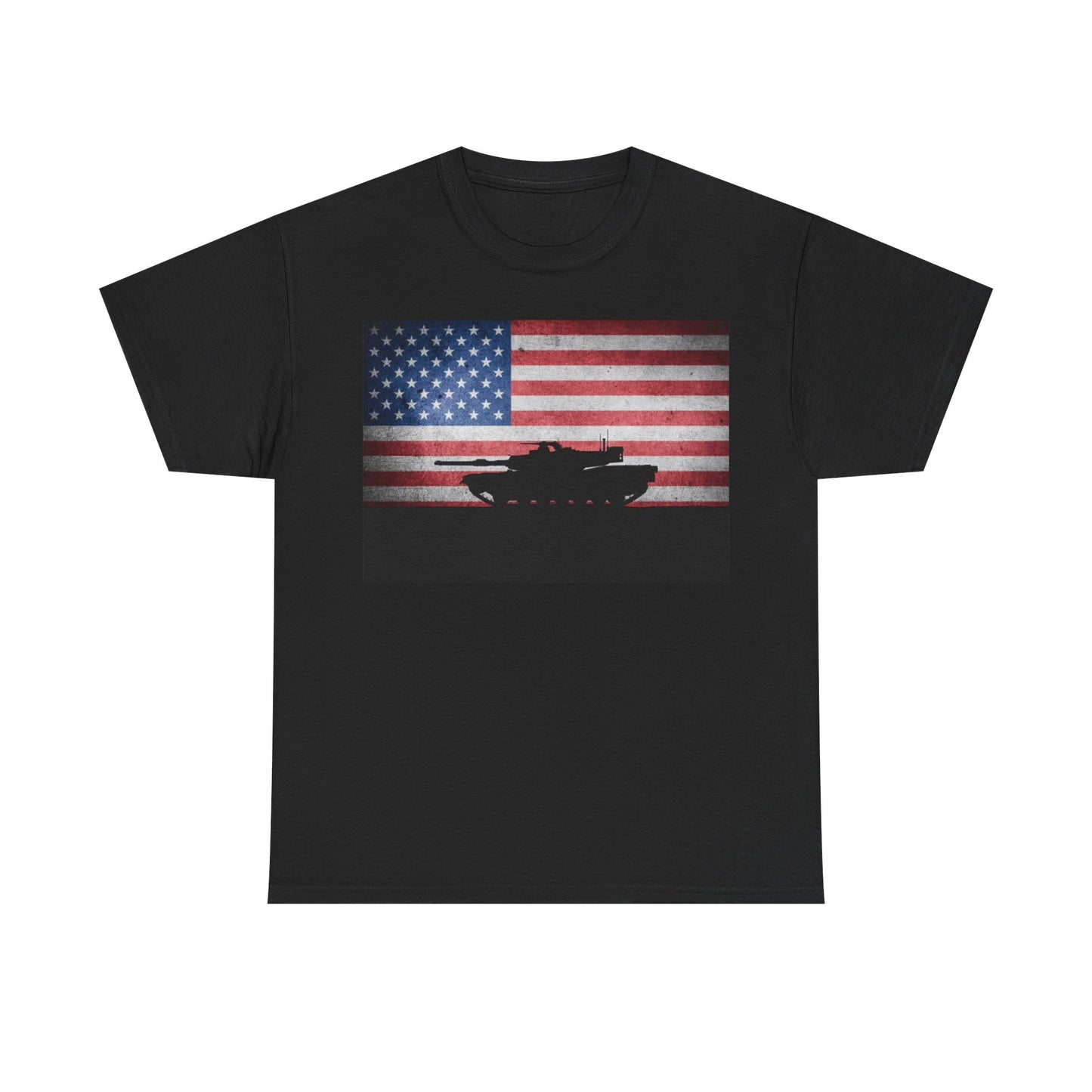 American Flag Tshirt Tanker Military Graphic USA Unisex Heavy Cotton Tee