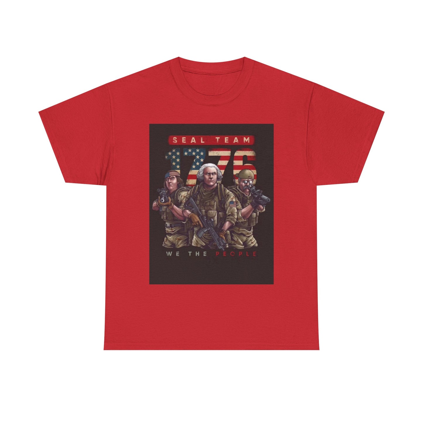 Navy Seals Team Tshirt 1776 America July 4th Flag Unisex Heavy Cotton Tee
