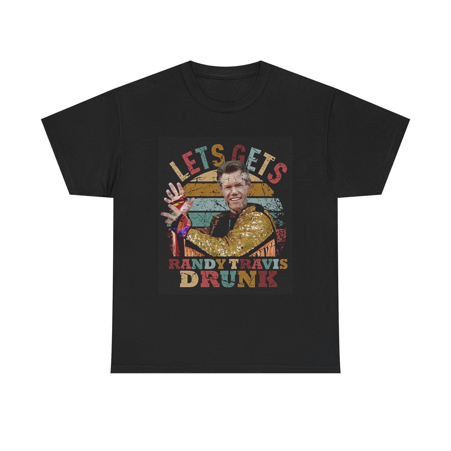 Randy Travis Drunk Graphic T Shirt Funny Country Retro Unisex Heavy Cotton Tee