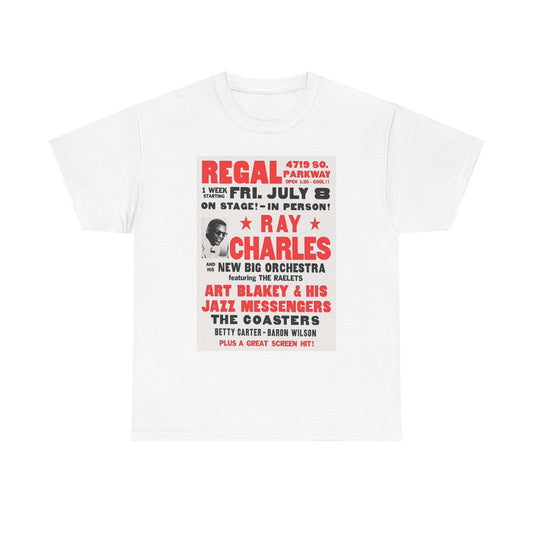 Ray Charles Graphic T Shirt Vintage Poster Unisex Heavy Cotton Tee