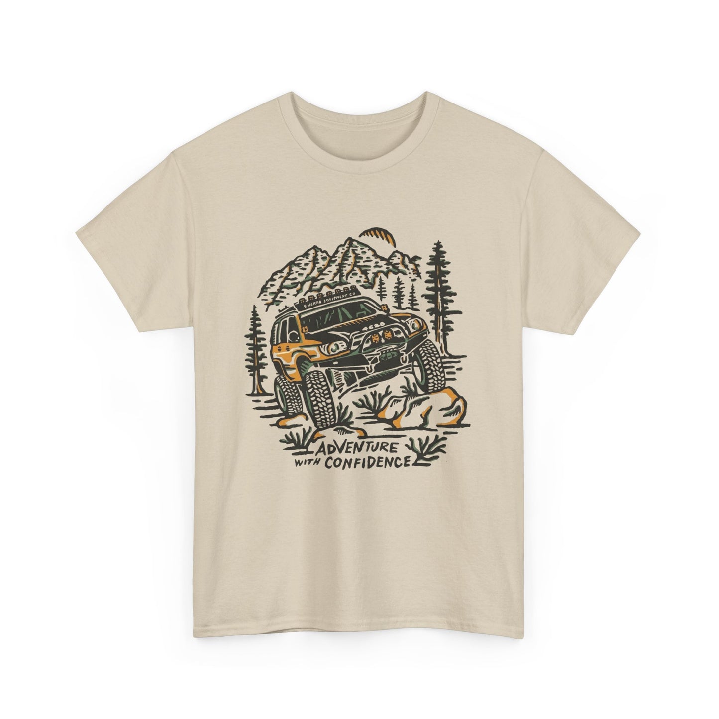 Adventure With Confidence Offroading Graphic T Shirt Unisex Heavy Cotton Tee