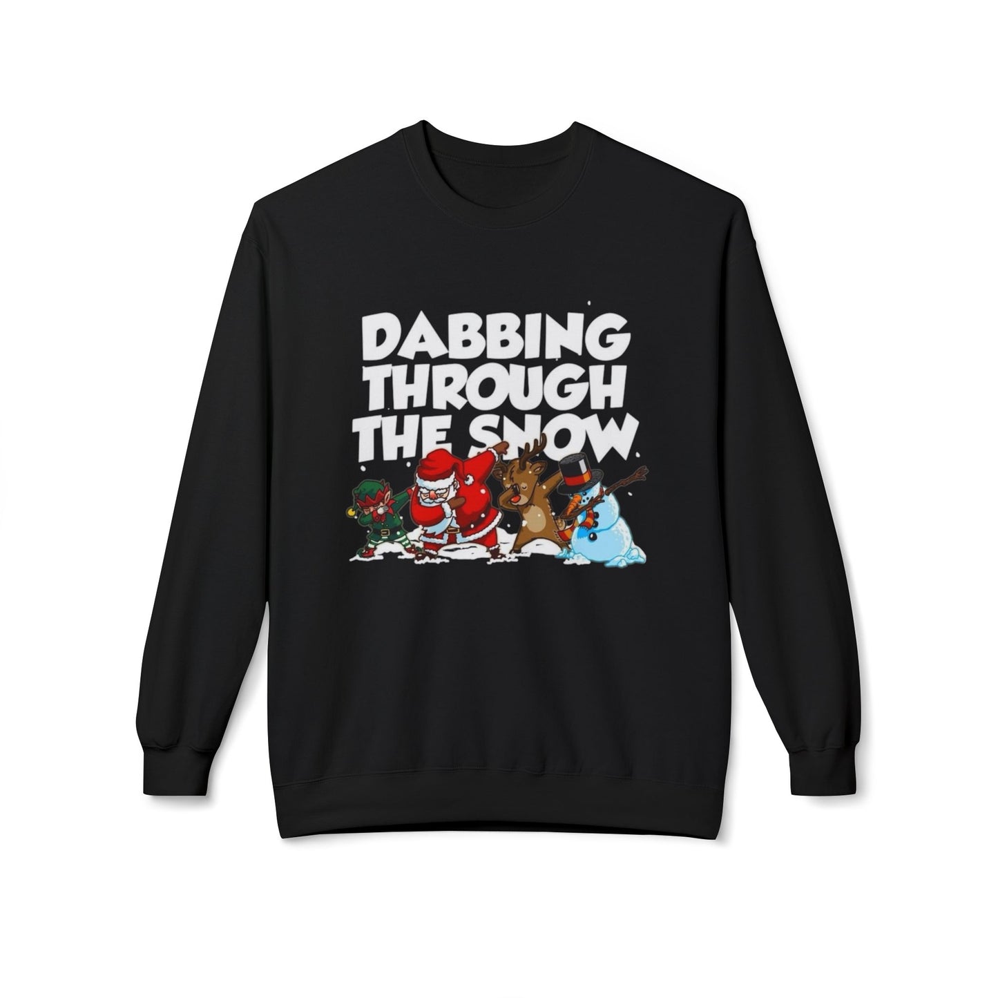 Dabbing Through The Snow Funny Sweater NEW Unisex Fleece Crewneck Sweatshirt