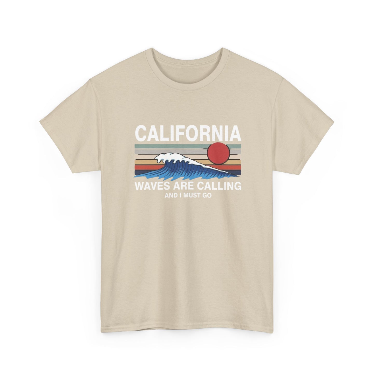 California Waves Are Calling Surfing Graphic T Shirt Unisex Adults NEW