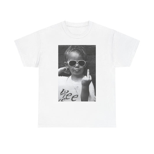 Middle Finger Funny Kid Graphic T Shirt Jokes Unisex Heavy Cotton Tee
