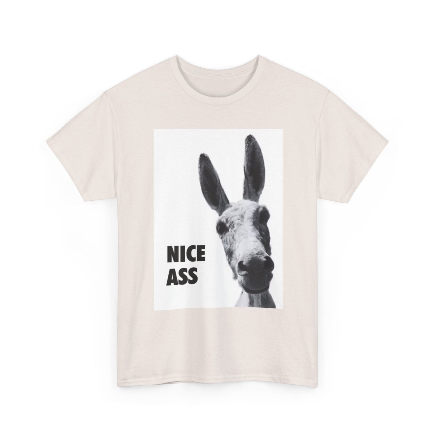 Nice Ass T Shirt Funny Donkey Animal Jokes Comedy Gift Unisex Heavy Cotton Tee