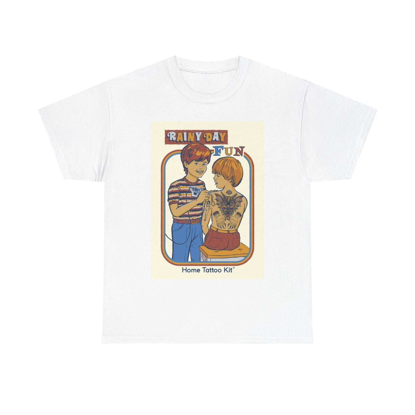 Funny Tattoo Kit Tshirt Vintage Tattoo Shop 80s retro Unisex Heavy Cotton Tee