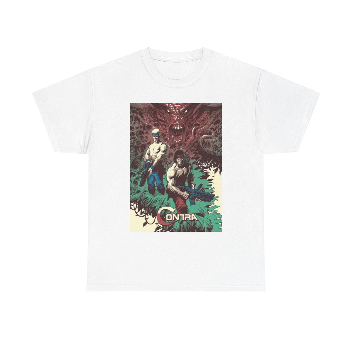 Contra Graphic T Shirt Vintage Video Games Unisex Heavy Cotton Tee