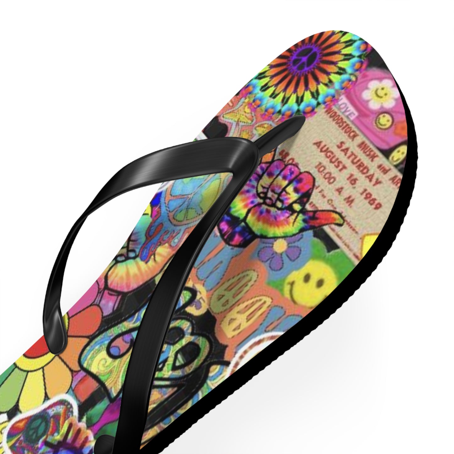 Hippy Trippy Vibes Beach Sandals, Slides for Summer, Flip Flops, Water Resistant